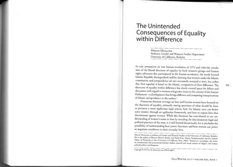 Pdf “the Unintended Consequences Of Equality Within Difference