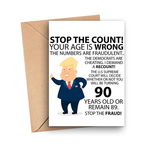 Funny Th Birthday Card Funny Trump Th Birthday Card Etsy Uk