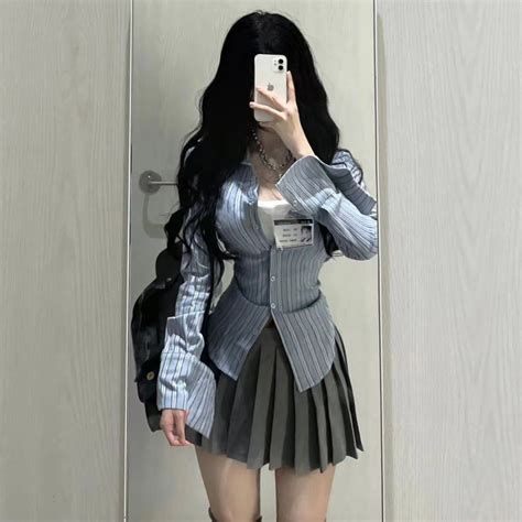 Jk Uniform Suit Pure Desire Narrow Waisted Shirt Women American Style Preppy Style Hot Girl