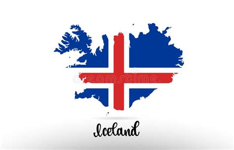 Iceland Country Big Text with Flag Inside Map Concept Logo Stock Vector - Illustration of ...