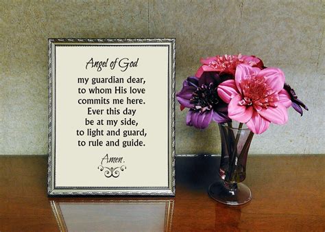 Angel Of God Prayer Print Guardian Angel Prayer Christian Etsy