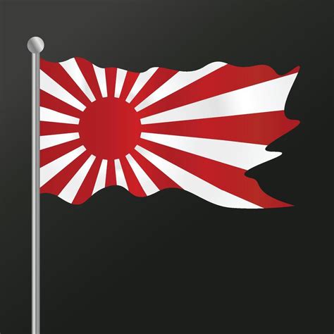 country flag pole of rising sun japanese imperial naval ready for your ...