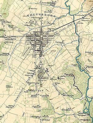 Original Civil War Atlas Map Gettysburg