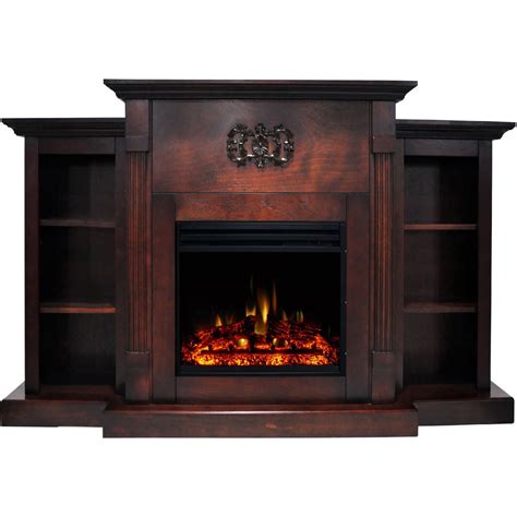 Cambridge Sanoma Electric Fireplace Heater With In Mahogany Mantel