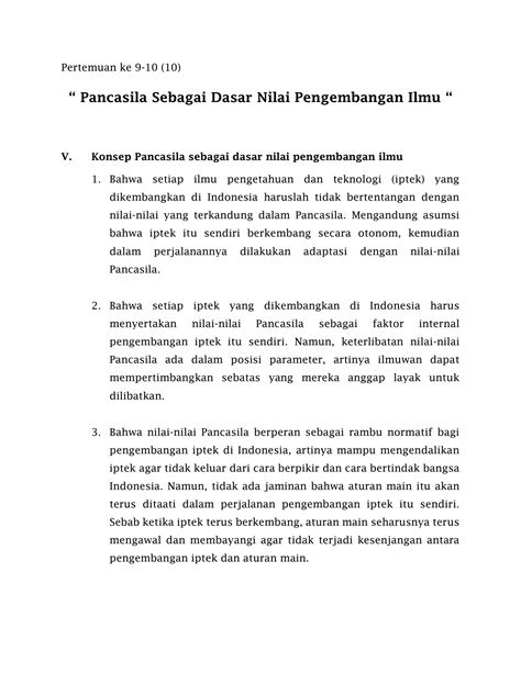 Solution Pertemuan Pancasila Nilai Dasar Pengembangan Iptek