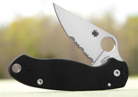 Spyderco Para 3 Folding Knife 3 S45vn Satin Combo Blade Black G10