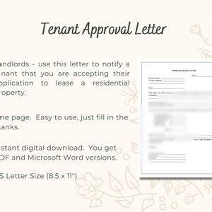 Approved Tenant Letter Lease Application Approval Letter From Landlord