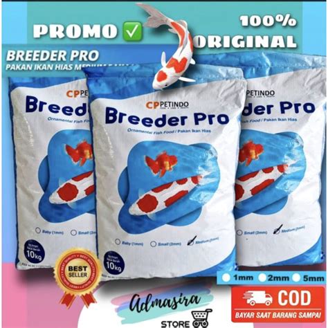 Jual BREEDER PRO Fish Food Repack 1kg 1mm 2mm 5mm Pakan Koi Ikan Hias