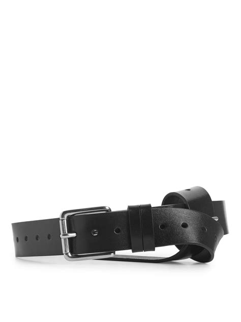 Perforated Leather Belt Black Arket Gb