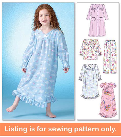 NIGHTGOWN SEWING PATTERN Make Girls Clothes Kids Toddler | Etsy