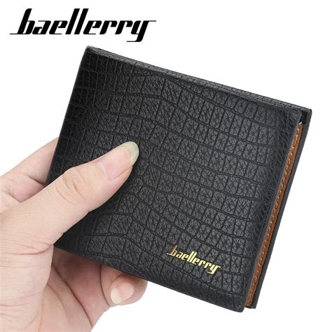 Jual Dompet Lipat Pria Baellerry Original Hitam Kulit Croco Steven