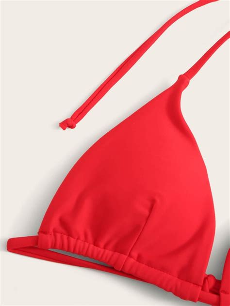 Halter Triangle Tie Side Bikini Swimsuit SHEIN USA