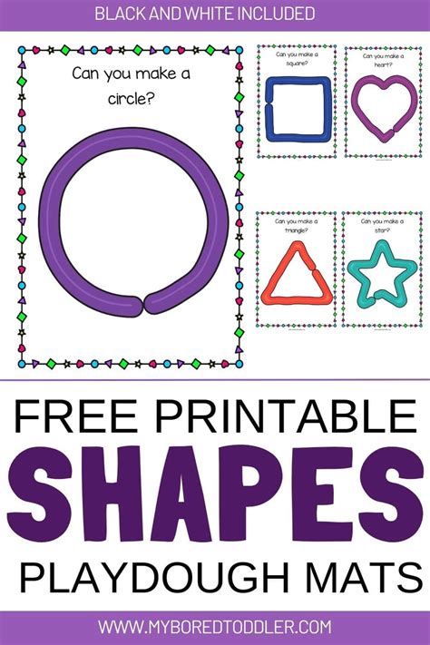 Free printable shapes playdough mats – Artofit