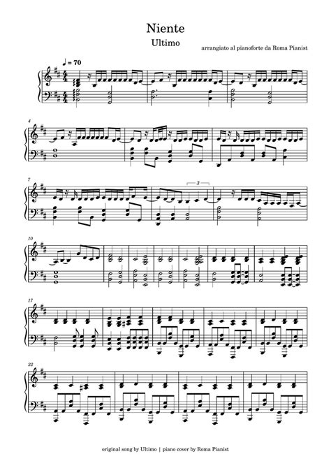 Ultimo Niente Sheets By Roma Pianist