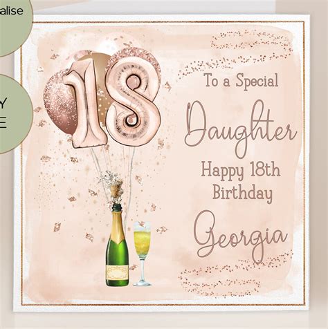 Granddaughter 18th Birthday Card Any Relation Personalised Etsy Uk