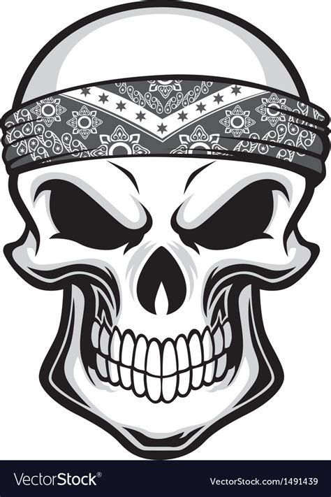 Skull Wearing Bandana Royalty Free Vector Image