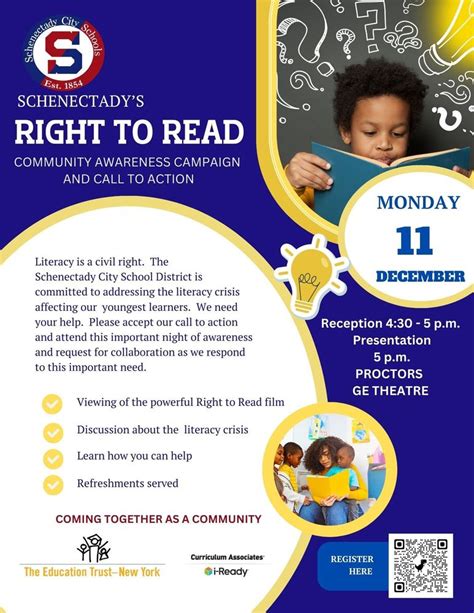 Join us December 11 for Schenectady's Right to Read | Schenectady City ...