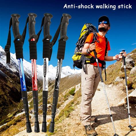 Anti Shock Hike Walking Stick 2pcs Nordic Walking Cane Aluminum Camp