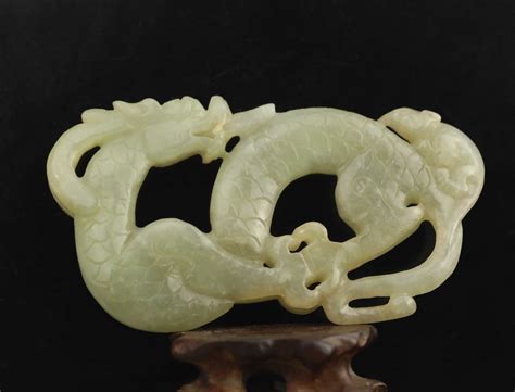 China Old Natural Hetian Jade Hand Carved Statue Dragon Pendant L EBay