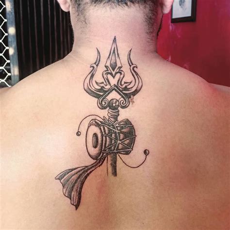 Trishul With Shiva Tattoo Designs For Men