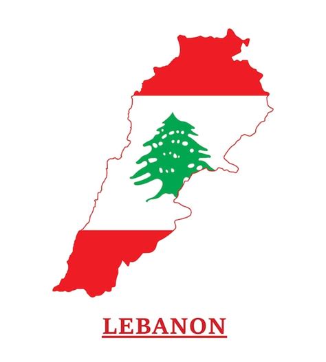 Premium Vector Lebanon National Flag Map Design Illustration Of