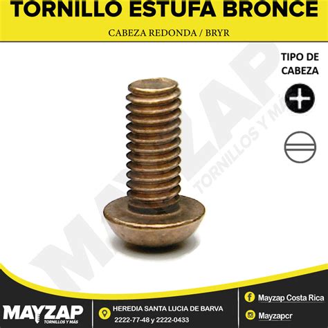 Tornillo Estufa Cabeza Cilindrica De Bronce De Mayzap Tornillos