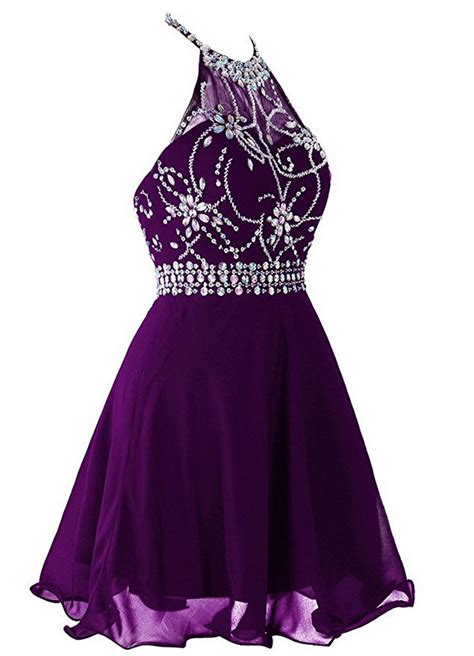 Short Beaded Prom Dress Halter Homecoming Dress Backless On Luulla