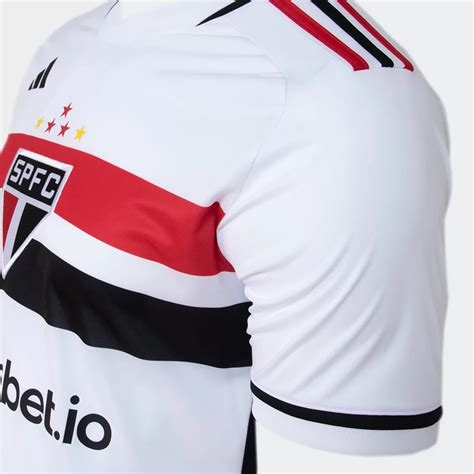 Camisa São Paulo I 23 24 Branca e Preta FUTBOYMARCA