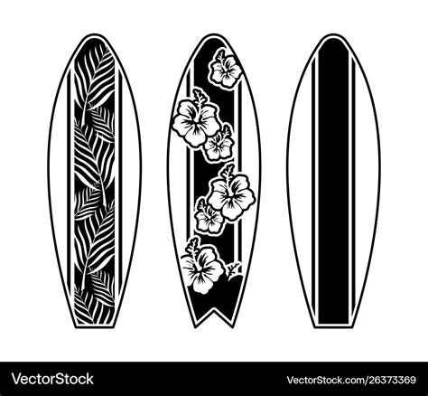 Set Surfboard Print Design For Surfing Royalty Free Vector