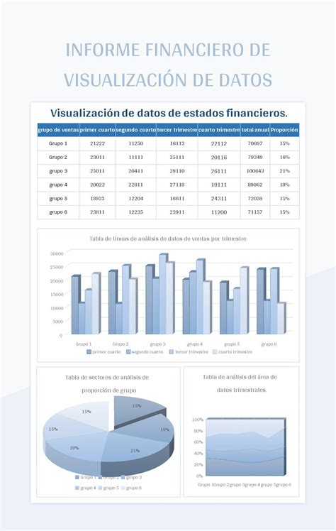 Plantilla De Formato Excel Informe Financiero De Visualizaci N De Datos