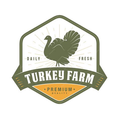 Premium Vector Turkey Farm Emblem Logo Design Vector Illustration