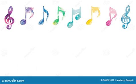 Music Note Background Isolated On A White Background Showing A