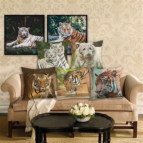 Tiger Print Cushion Cover Home Decor Decorative Cushion Case Throw