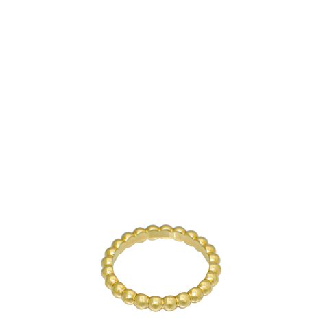 Van Cleef And Arpels 18k Yellow Gold Perlée Pearls Medium Model Ring 52