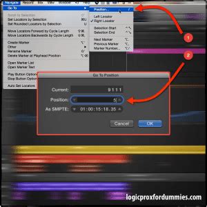 Logic Pro X Arranging And Editing Tip Go To Position Logic Studio