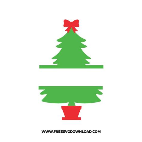 Christmas Tree Split Monogram Free SVG & PNG | Free SVG Download