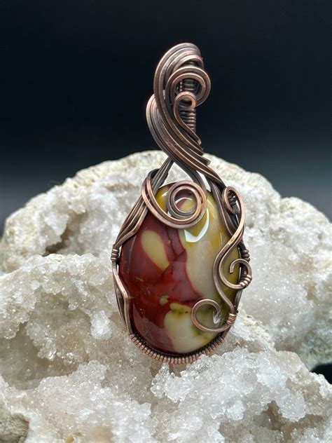 Mookaite Wire Wrapped Pendant Etsy