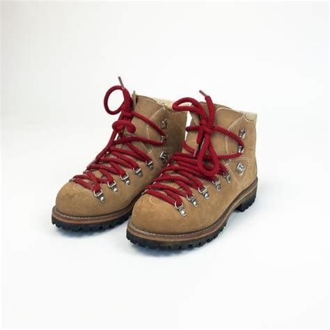 Vintage Waffle Stompers Leather Hiking Boots With Red Laces Etsy