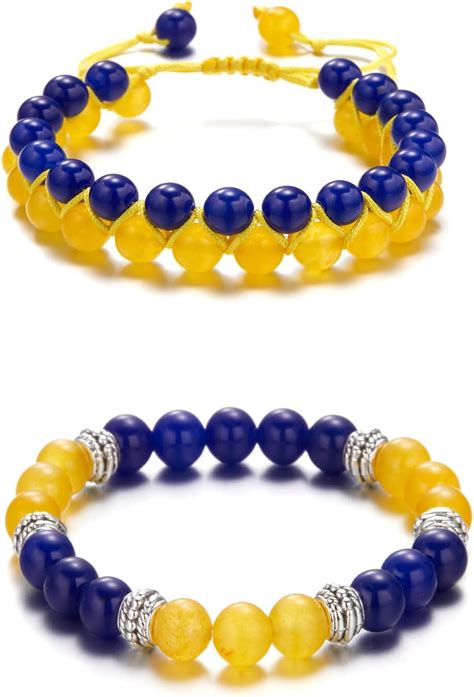 Amazon Ukraine Bracelets Ukrainian Flag Style Hand Woven