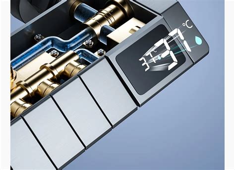 Top Piano Key Gray Bathroom Digital Display Faucet Shower System Set Bathtub Hot And Cold