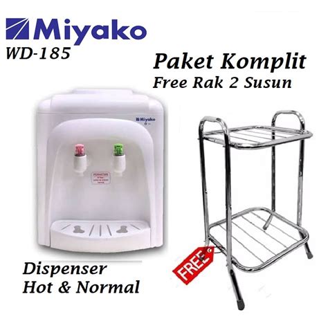 Jual Dispenser Air Miyako WD 185 186 Hot Normal Free Rak Dispenser 2 Susun Stainless Shopee