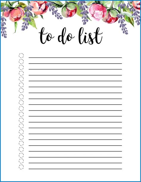 √ Free Printable Cute To Do List Template