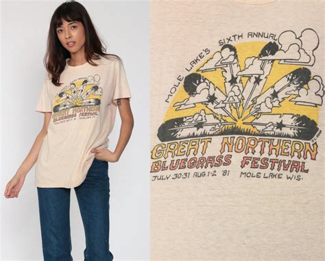 Bluegrass Festival Shirt Mole Lake Wisconsin Shirt 1981 Retro Tshirt 80s Shop Exile Tucson Az