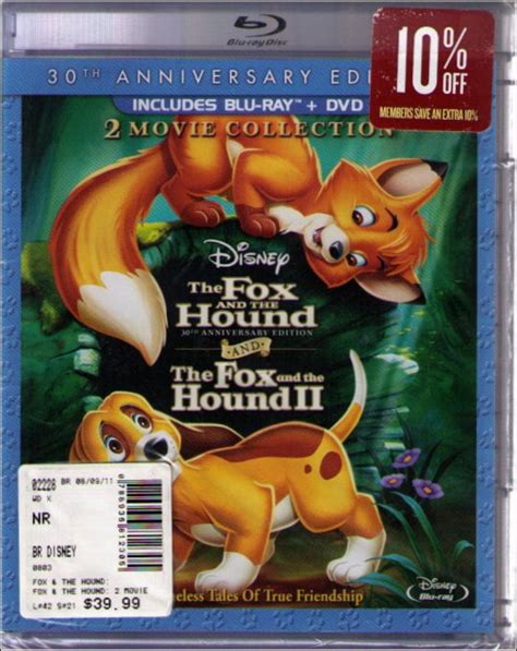 Disney Fox And The Hound 1 2 DVD Blu Ray Combo Three Disc 30th