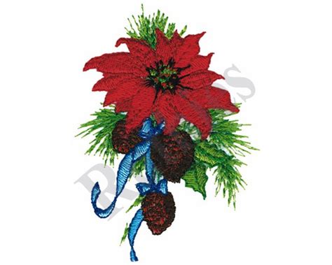 Poinsettia Machine Embroidery Design Etsy