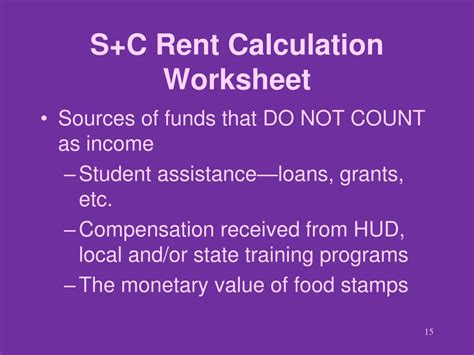 Section Rent Calculation Worksheet Printable And Enjoyable Learning