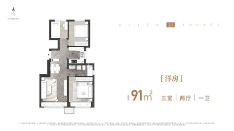 【中海学府源境天津中海学府源境楼盘】零居室户型图3室2厅1卫建面 85m²房型图 天津贝壳新房