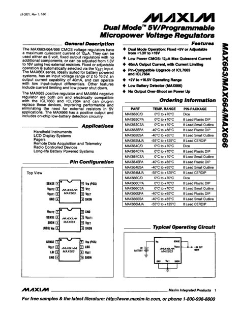 Max Regulators Datasheet Distributor Stock And Best Price Maxim