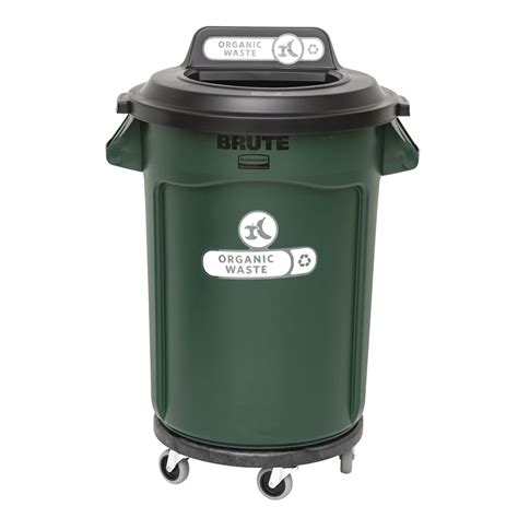 Rubbermaid Brute Gal Green Plastic Trash Receptacle Dia X