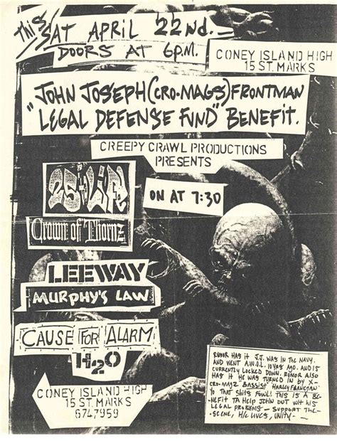 John Joseph Cro Mags Benefit Show CIH With Leeway Murphy S Law Cause